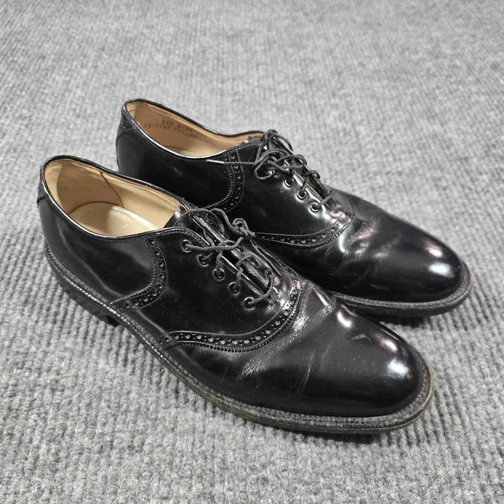 Johnston‎ & Murphy Shoes Mens Size 11.5 B Narrow Black Wingtip Oxford 20534